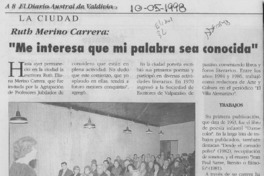 "Me interesa que mi palabra sea conocida"  [artículo].