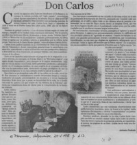 Don Carlos  [artículo] Antonio Pedrals.