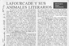 Lafourcade y sus animales literarios  [artículo] Wellington Rojas Valdebenito.