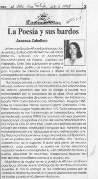 La poesía y sus bardos  [artículo] Azucena Caballero.