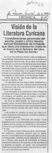 Visión de la literatura curicana  [artículo].