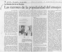 Las razones de la popularidad del ensayo  [artículo] Luis Alberto Maira.