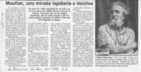 Moulian, una mirada lapidaria e incisiva