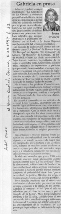 Gabriela en prosa