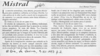 Mistral  [artículo] José Manuel Pizarro.