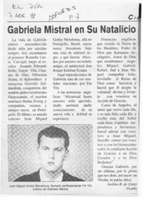 Gabriela Mistral en su natalicio  [artículo].