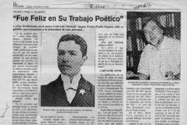 "Fue feliz en su trabajo poético"  [artículo] Mario Rodríguez O.