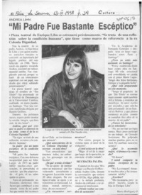 "Mi padre fue bastante escéptico"  [artículo] Mario Rodríguez O.