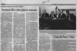 Presentan libro sobre platería araucana  [artículo].