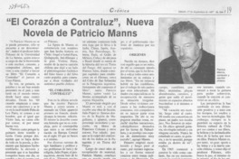 "El corazón a contraluz", nueva novela de Patricio Manns  [artículo] M. Salas.