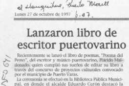Lanzaron libro de escritor puertovarino  [artículo].