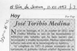 José Toribio Medina  [artículo] Fap.