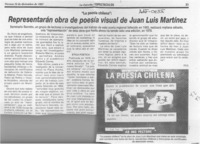 Representarán obra de poesía visual de Juan Luis Martínez  [artículo] PCG.