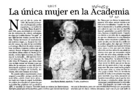 La única mujer en la Academia  [artículo] Ana María Matute.