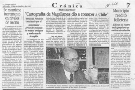 "Cartografía de Magallanes dio a conocer a Chile"  [artículo].