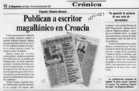 Publican a escritor magallánico en Croacia  [artículo].