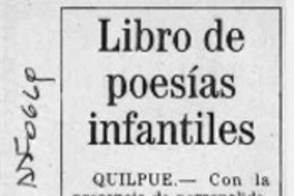 Libro de poesías infantiles  [artículo].