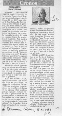 Poemarios masculinos  [artículo] Carlos René Ibacache I.