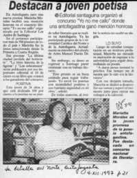 Destacan a joven poetisa  [artículo].