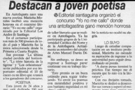 Destacan a joven poetisa  [artículo].