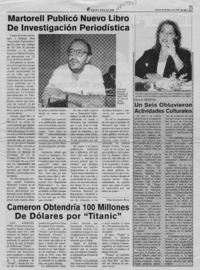 Martorell publicó nuevo libro de investigación periodística  [artículo] Ulda Santander Rivas.