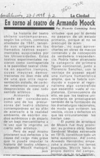 En torno al teatro de Armando Moock