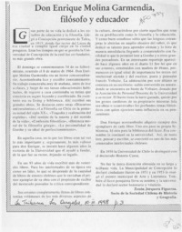 Don Enrique Molina Garmendia, filósofo y educador  [artículo] Zenón Jorquera Figueroa.