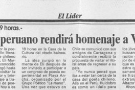 Poeta peruano rendirá homenaje a Vicente Huidobro
