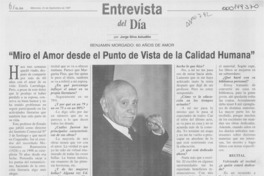 "Miro el amor desde el punto de vista de la calidad humana"