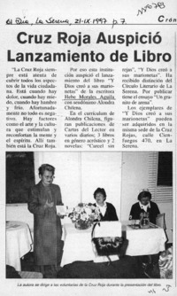 Cruz Roja auspició lanzamiento de libro  [artículo].
