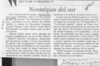 Notalgias del sur  [artículo] Héctor Cordero V.