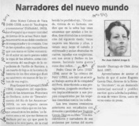 Narradores del nuevo mundo  [artículo] Juan Gabriel Araya G.