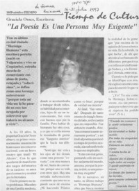 "La Poesía es una persona muy exigente"