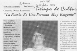 "La Poesía es una persona muy exigente"