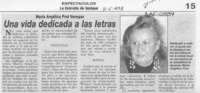 Una Vida dedicada a las letras  [artículo].