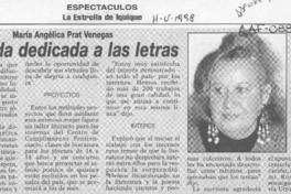 Una Vida dedicada a las letras  [artículo].