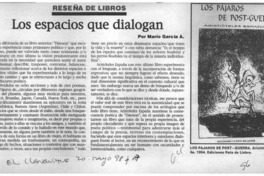 Los espacios que dialogan  [artículo] Mario García A.