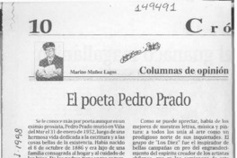 El poeta Pedro Prado  [artículo] Marino Muñoz Lagos.