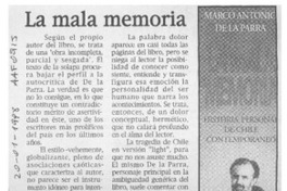 La mala memoria  [artículo] Clemente Riedemann.