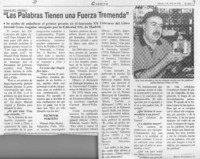 "Las palabras tienen una fuerza tremenda"  [artículo] Mario Rodríguez O.