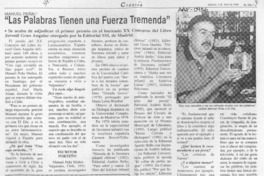 "Las palabras tienen una fuerza tremenda"  [artículo] Mario Rodríguez O.