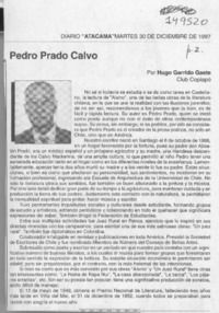 Pedro Prado Calvo  [artículo] Hugo Garrido Gaete.