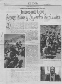 Interesante libro recoge mitos y leyendas regionales  [artículo].