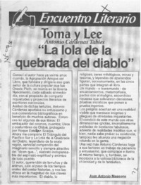 "La lola del la quebrada del diablo"  [artículo] Juan Antonio Massone.