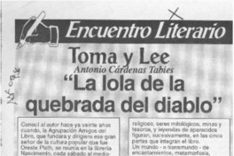 "La lola del la quebrada del diablo"  [artículo] Juan Antonio Massone.