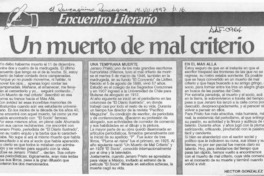 Un muerto de mal criterio  [artículo] Héctor González V.