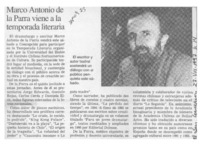 Marco Antonio de la parra viene a la temporada literaria  [artículo].