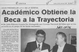 Académico obtiene la beca a la trayectoria  [artículo].