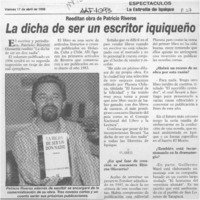 La dicha de ser un escritor iquiqueño  [artículo].