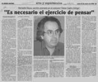 "Es necesario el ejercicio de pensar"